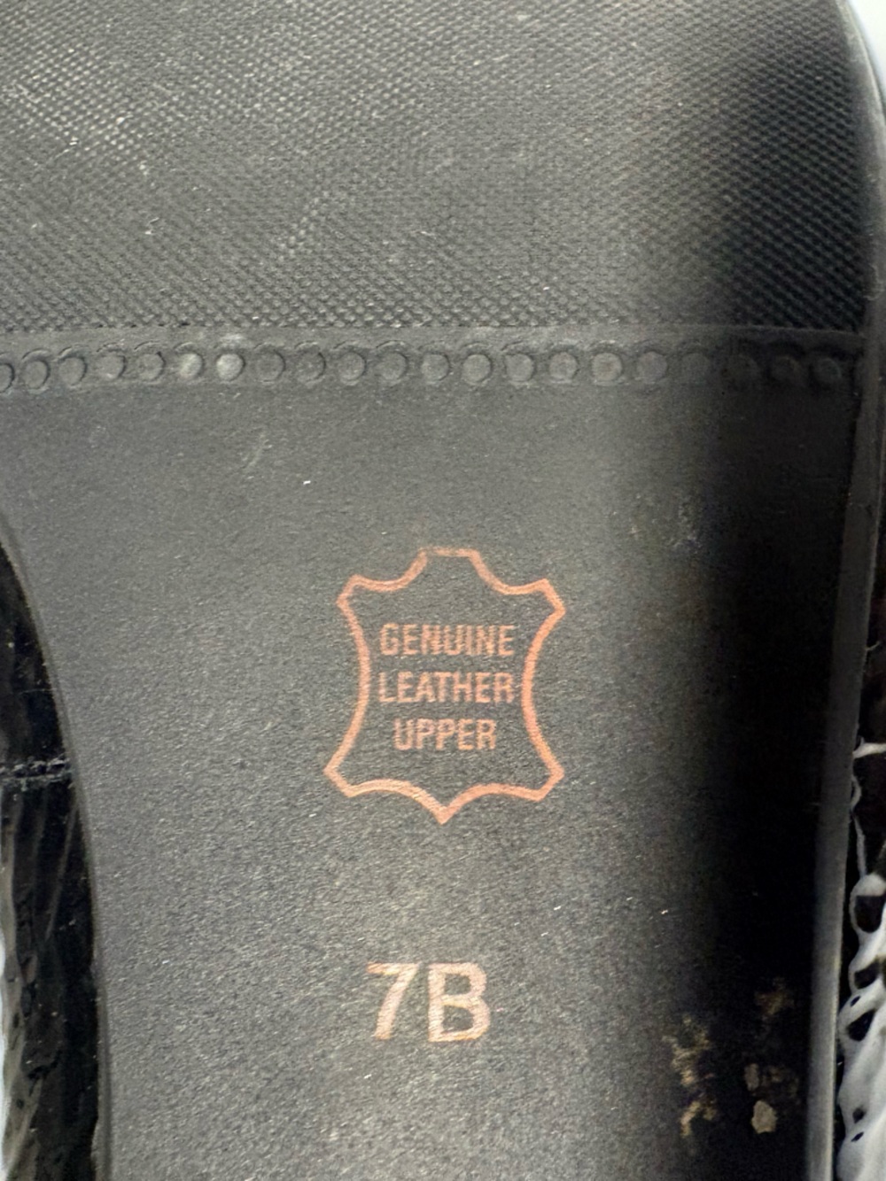 TALBOTS Classic Black Leather Patent Low Heel Ballet Pumps womens new7M - Picture 3 of 4
